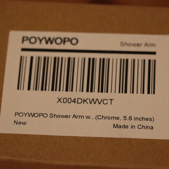 POYWOPO Chrome shower arm replacement or extender kit, 5.6 inches, New - Picture 6 of 9